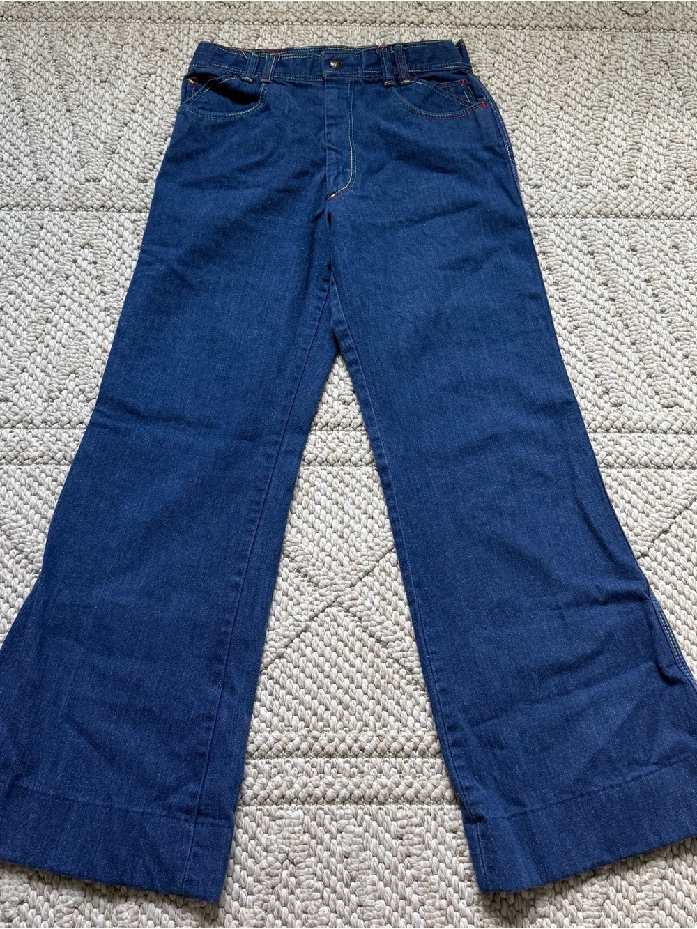 Go USA Vintage Wide Leg JEANS Rainbow Stitching 10 P